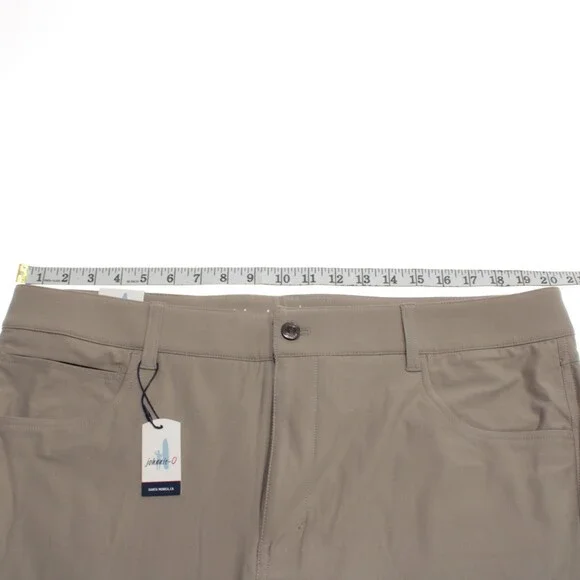 Johnnie-O NWT 5 Pocket Jean Cut Pants Size 38 US In Solid Beige 100% Polyester